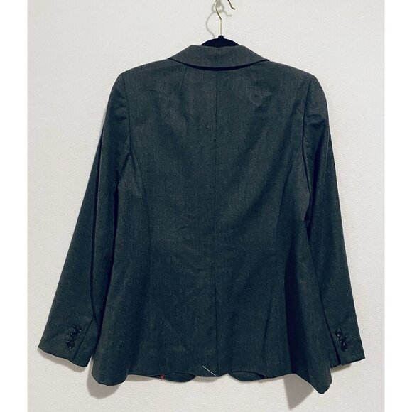 Talbots Blazer Womens 8 Gray Wool Two Button Faux Pockets Lined Work Career - Picture 4 of 6